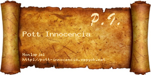 Pott Innocencia névjegykártya